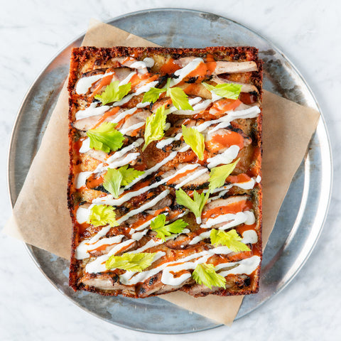 Buffalo Chicken Detroit Style Pizza