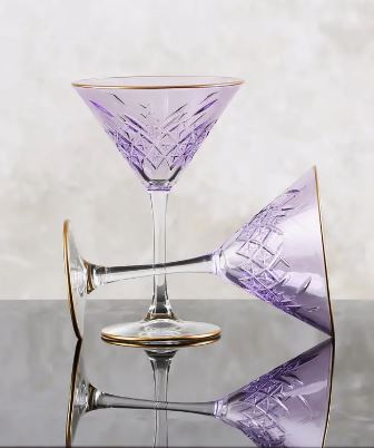 Crystal Martini Glasses - Pink – Simple Fine Food