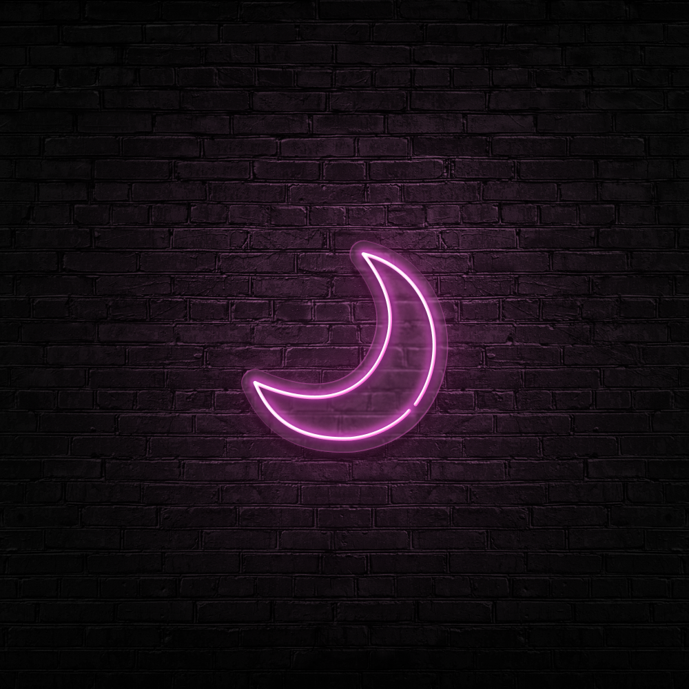 neon crescent moon