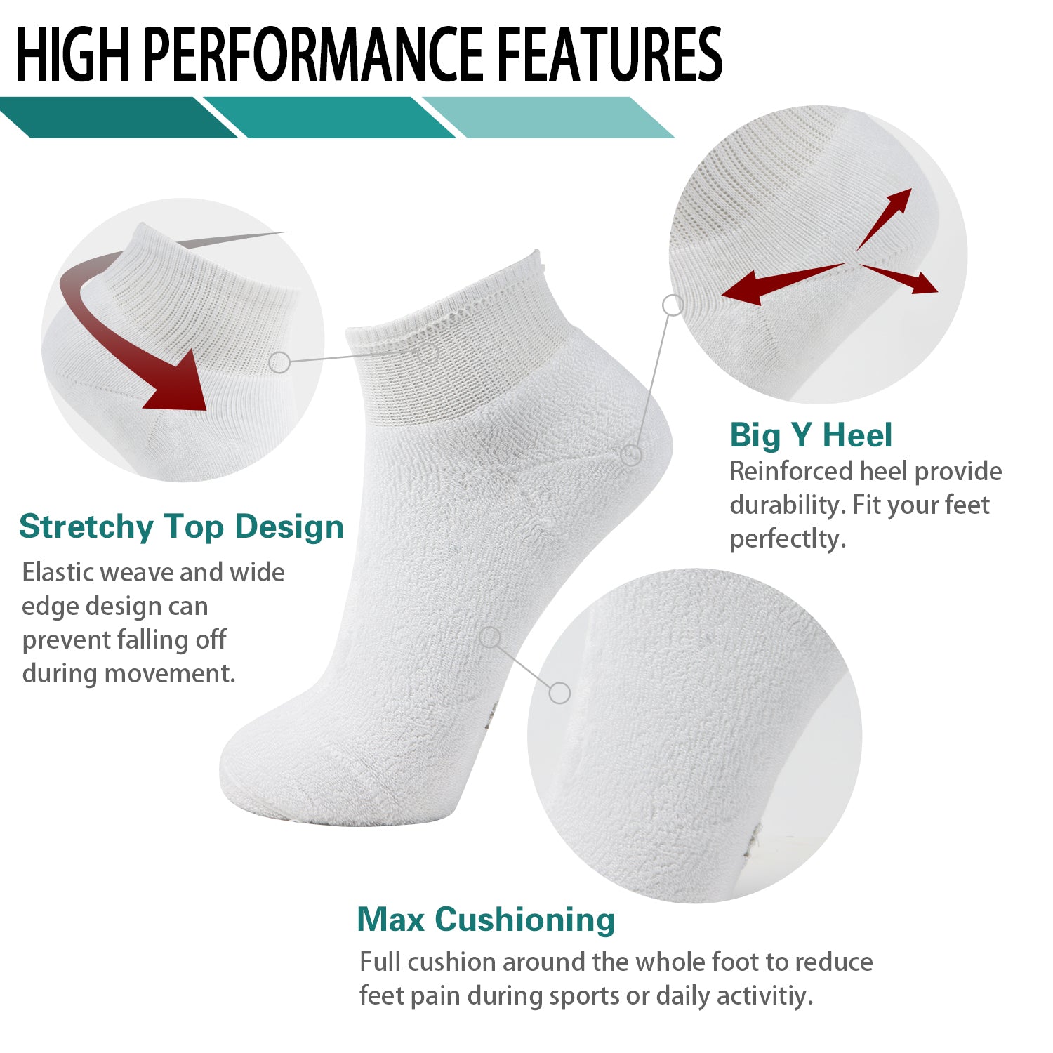 MD Ultra Comfort Bamboo Ankle Socks Cushioned (2 Pairs)– All About Socks