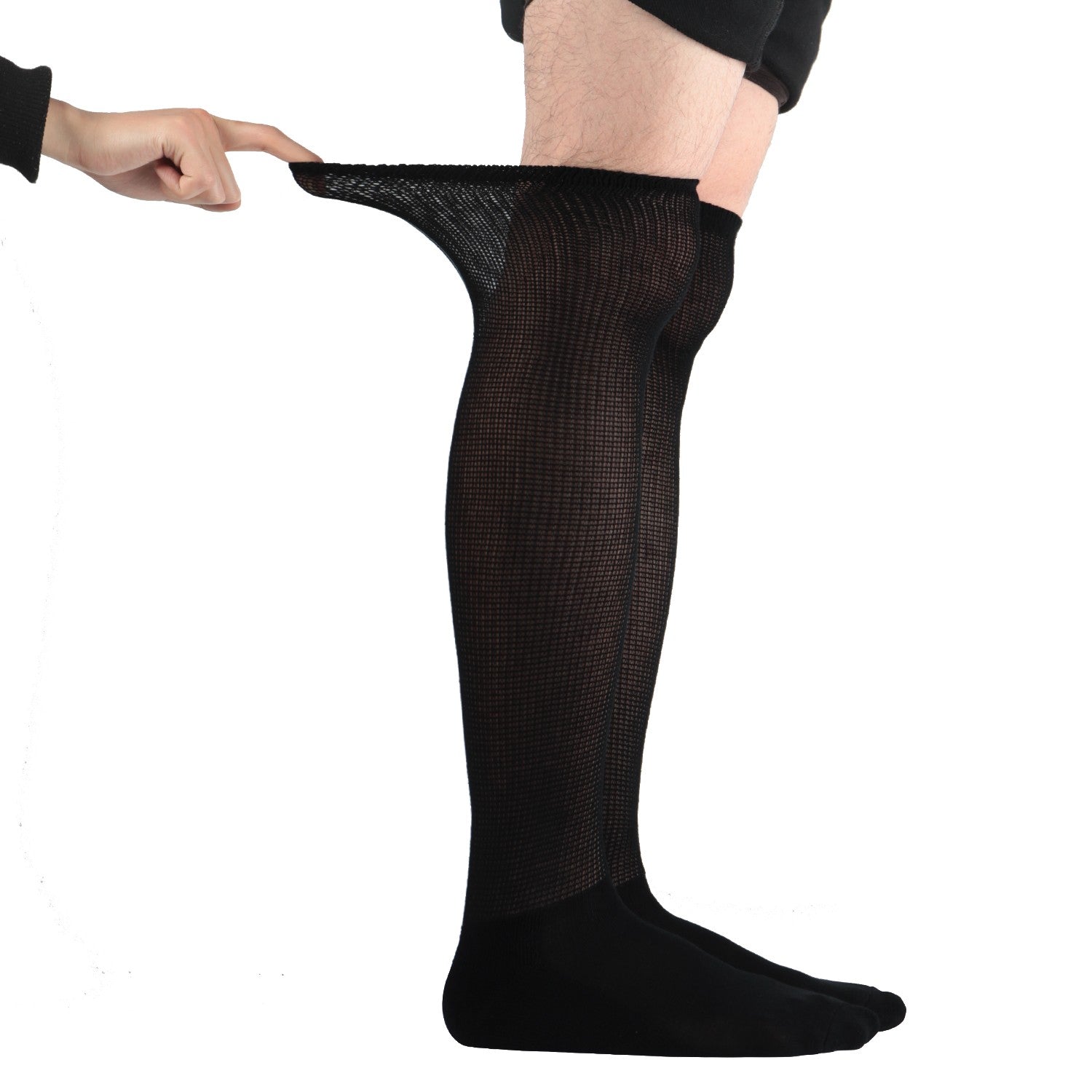 MD Extra Wide Non Binding Bamboo Over The Knee Socks With Cushioned So ...