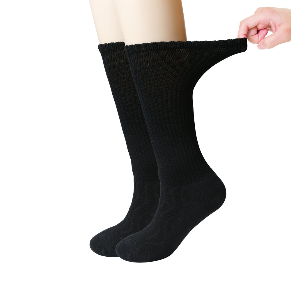 MD Bamboo Crew Socks Non-Binding Cushioned Moisture Wicking Dress Sock ...