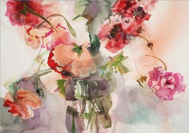 Watercolor Soft Pink Flowers Wall Art Canvas Print — Natalexfashion
