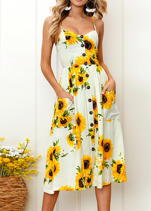 sunflower midi dress