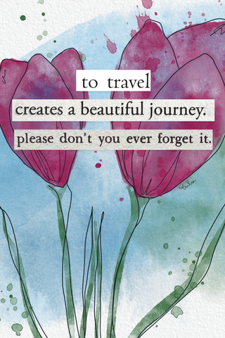 Collage poem on digital floral watercolor