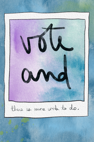 Vote and - watercolor illustration