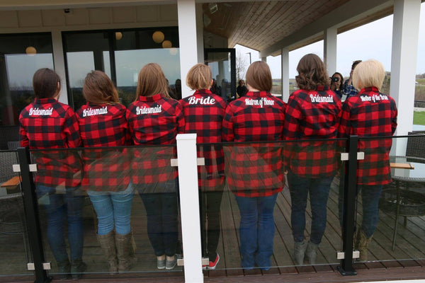 personalized flannel shirts bridesmaids