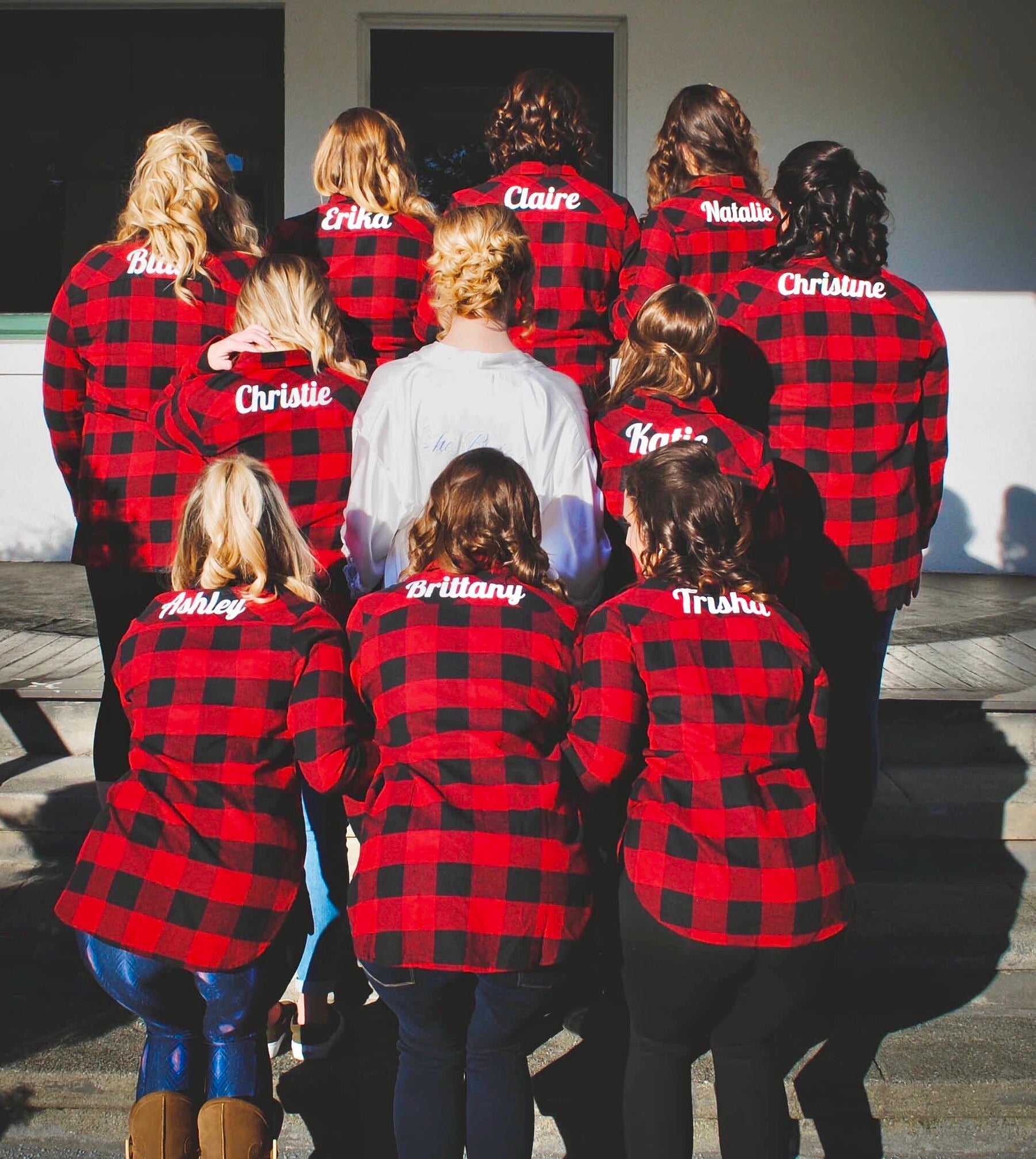 personalized flannel shirts bridesmaids