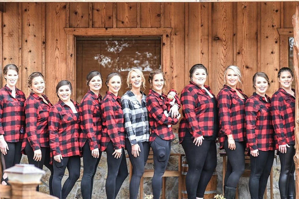 monogrammed flannel shirts for bridesmaids