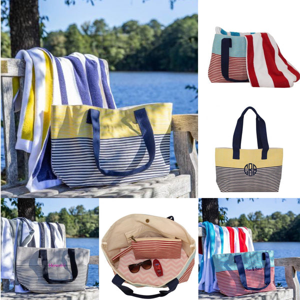 monogrammed beach tote