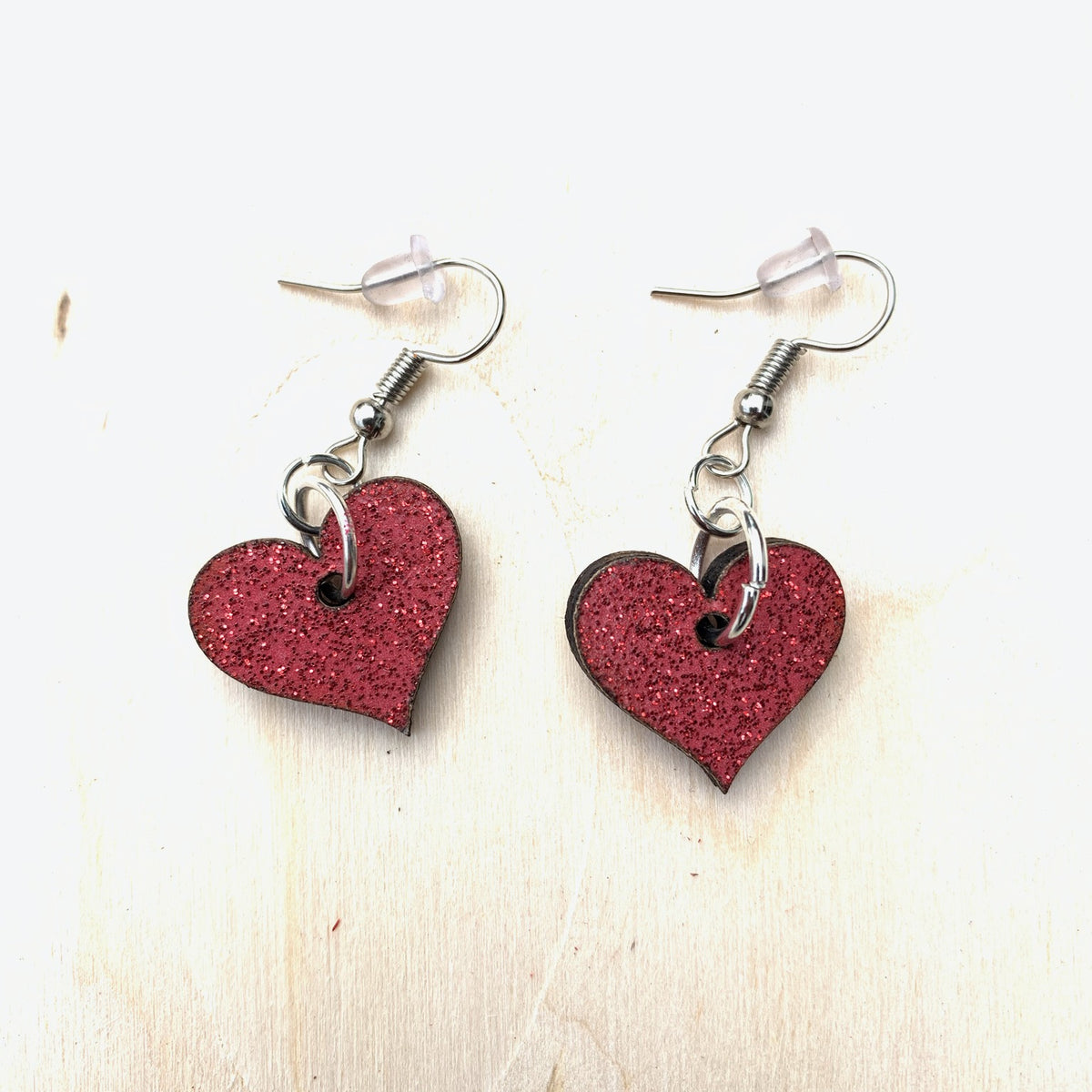 Small Red Wooden Heart Earrings – Sherika Originals