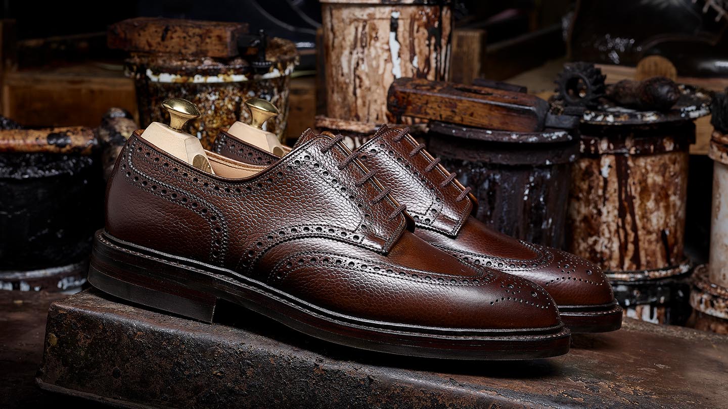 Pembroke Dark Brown Scotch Grain | Crockett & Jones – Crockett