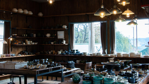 Kazuhito Yamamoto makes pottery at Yumitateyama in Tokigawa Town, Saitama Prefecture.