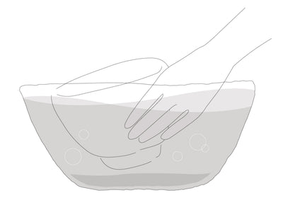 陶器を使う前に　うつわに水を含ませる