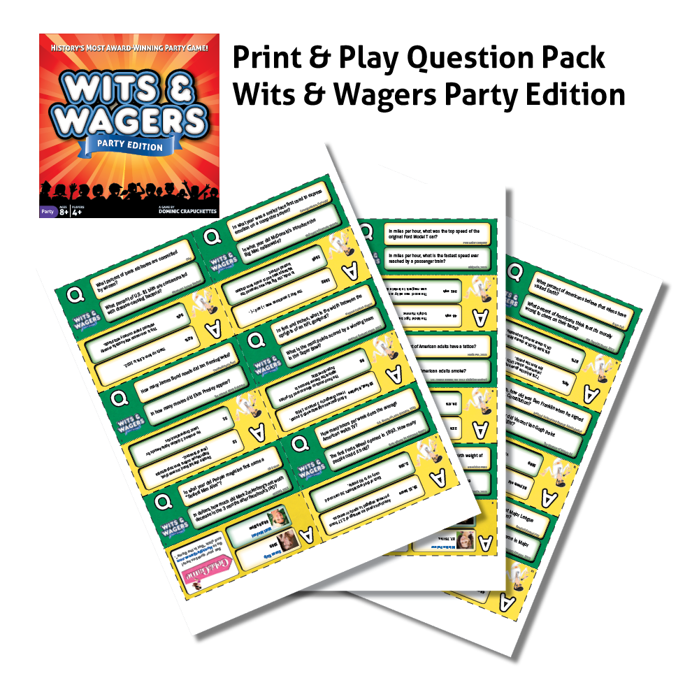 printable wits and wagers questions and answers