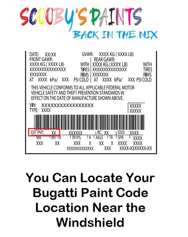 Bugatti Paint Code Locations