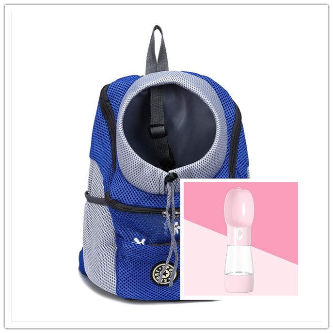 Double Shoulder Portable Travel Backpack Outdoor Pet Dog Pet First Aid & Emergency Kits Set2save Blue pink S 