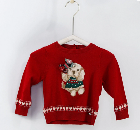 Baby Girls Puppy Christmas Sweater by Mayoral