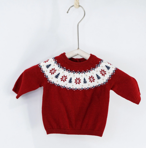 Baby Boy Red Christmas Sweater by Mayoral Newborn
