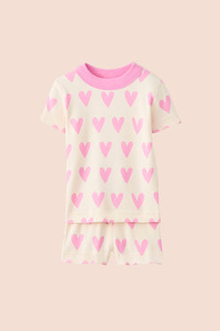Pink Hearts Short Pajama Set (Girl)