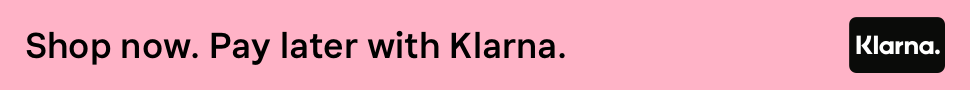 Pink, Shop now. Pay Later with Klarna banner