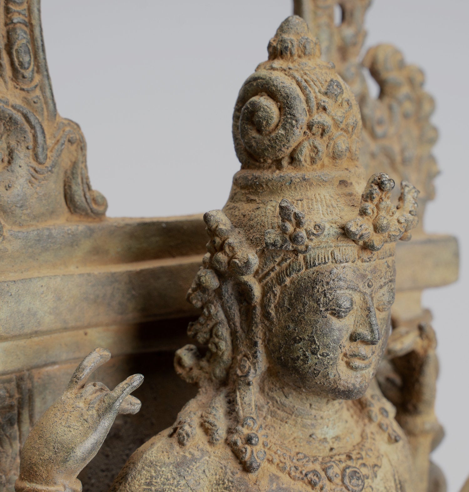 Shiva Statue - Antique Indonesian Style Bronze Javanese Standing 12-Ar ...