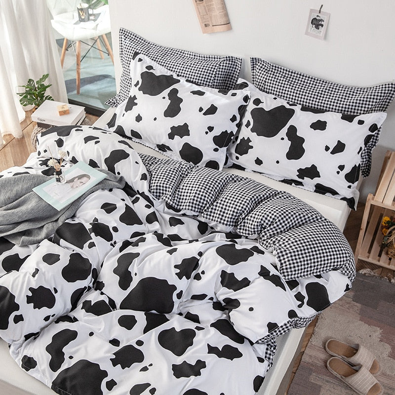 Cow Pattern Printed Bedding Set 4pcs Myfunfarm