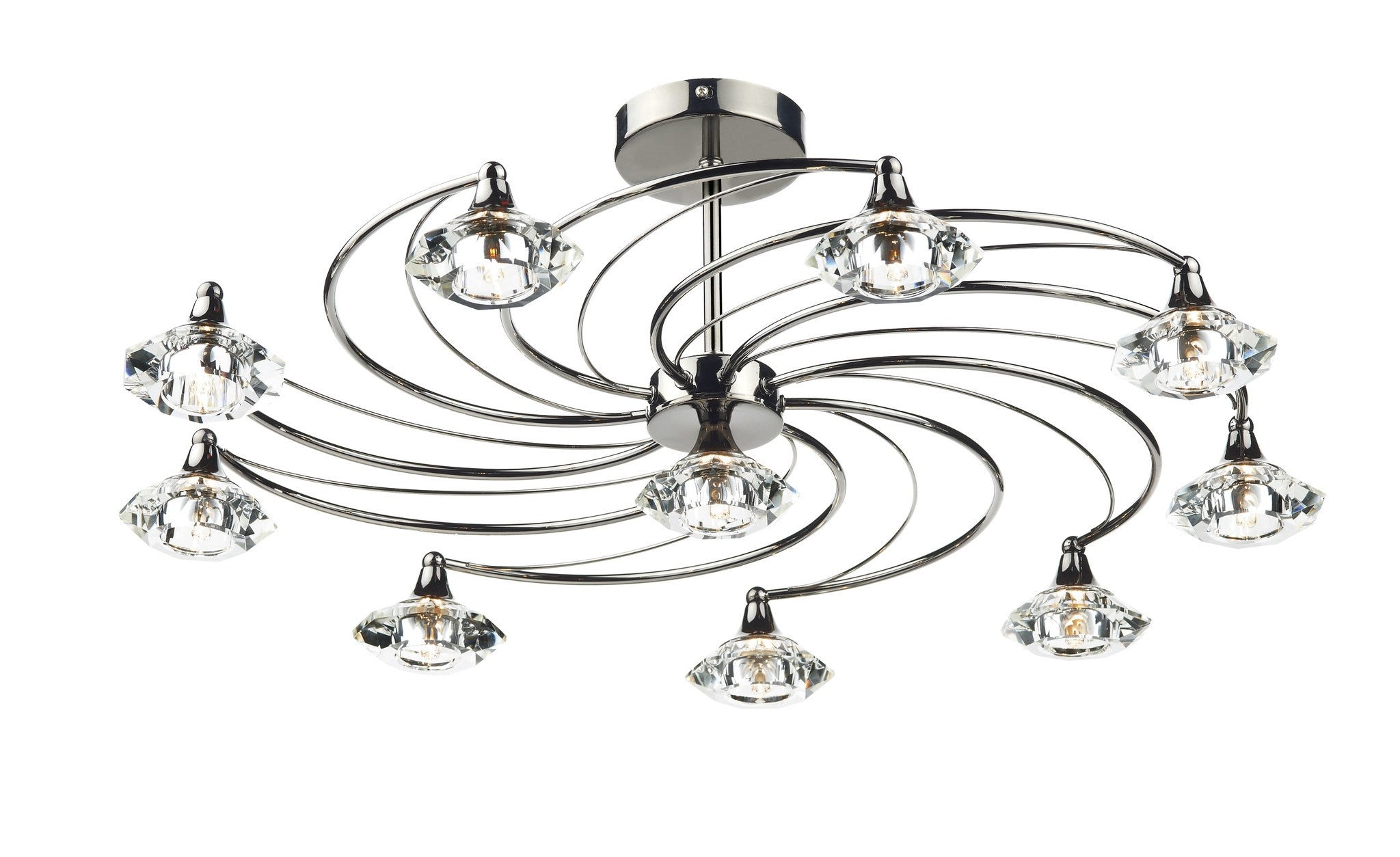 Luther Black Chrome 10 Lamp Ceiling Light London Lighting