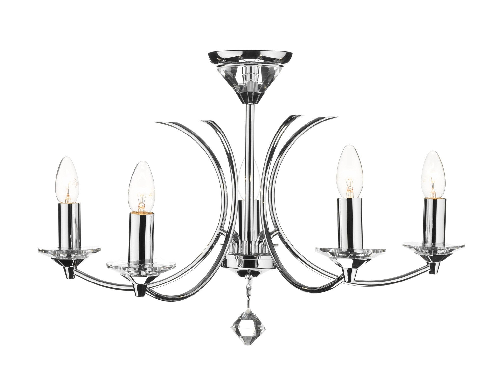 Chrome 5 light chandelier