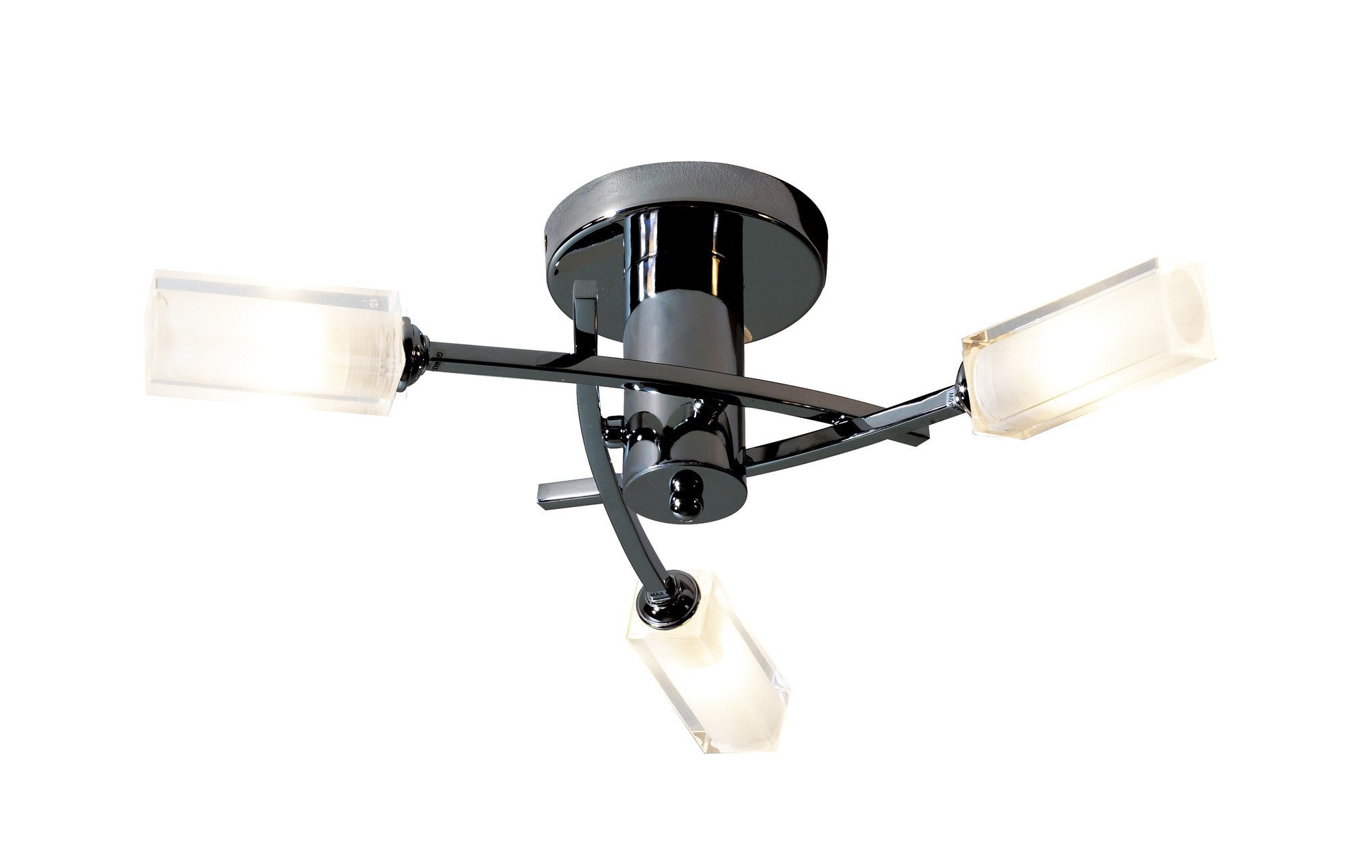 Canonbury Black Chrome 3 Arm Ceiling Light Id 6180