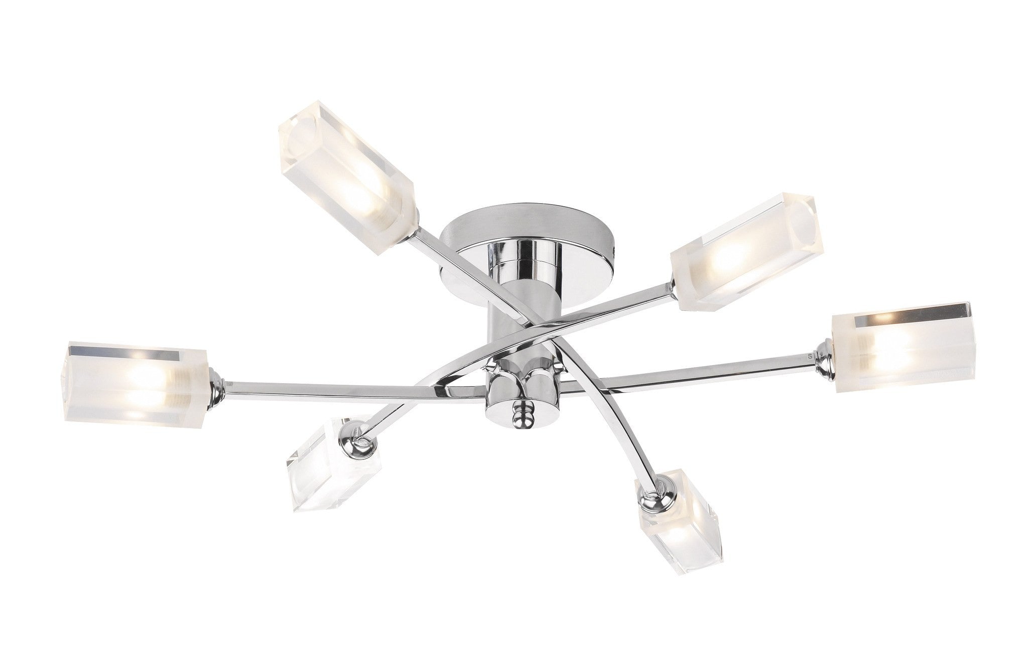 Canonbury Polished Chrome 6 Arm Ceiling Light Id 6186