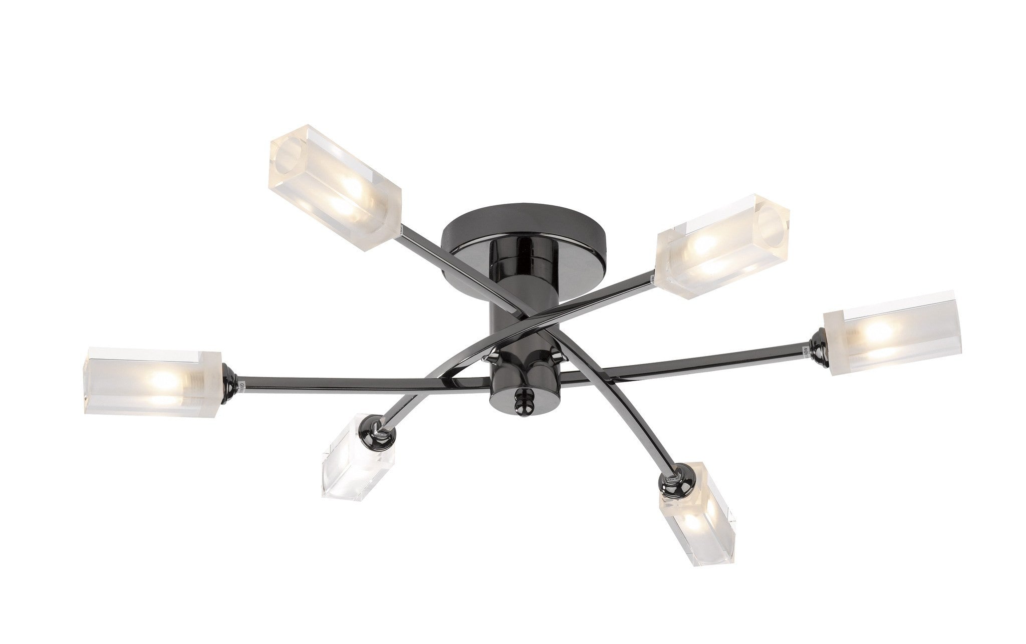 Canonbury Black Chrome 6 Arm Ceiling Light Id 6187