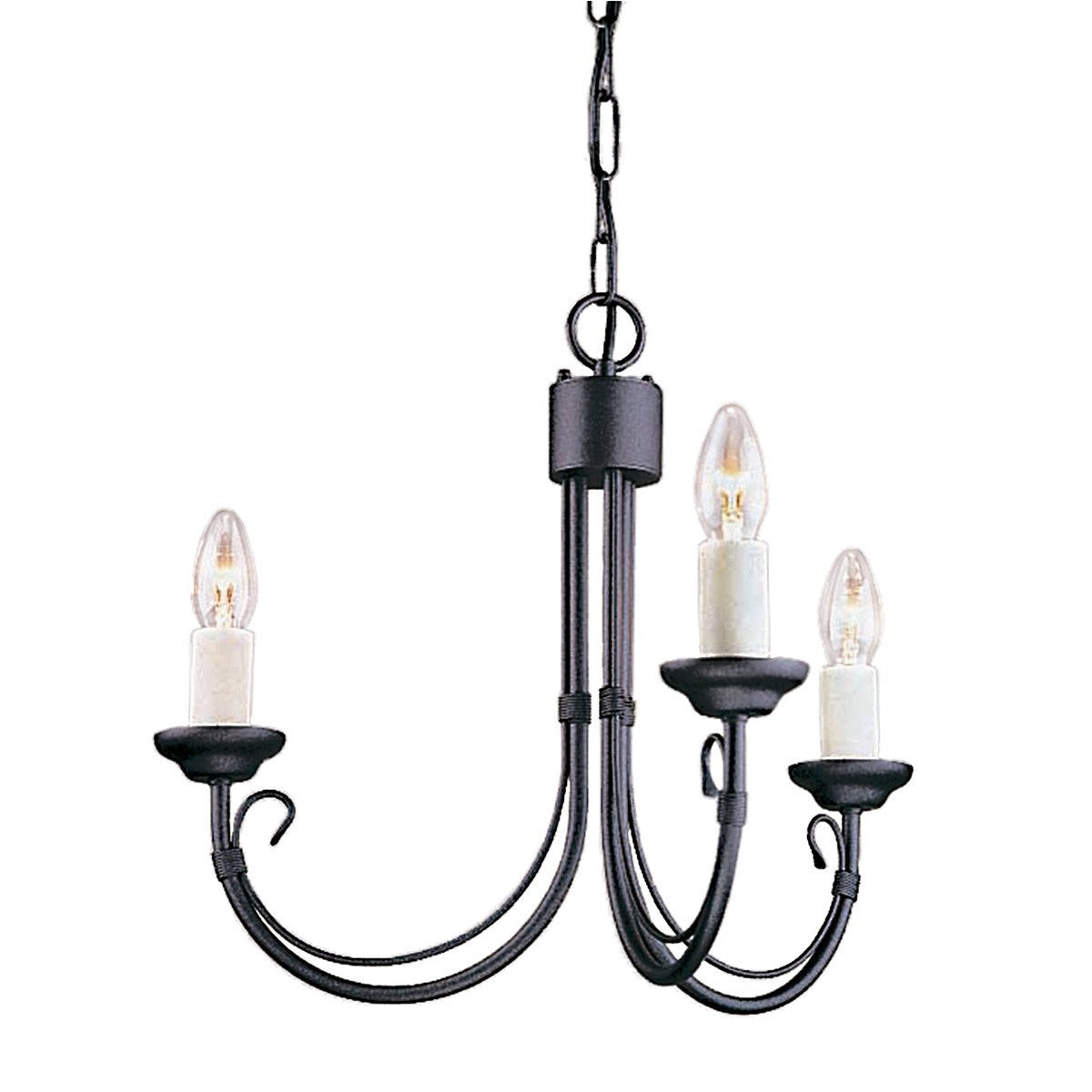 Belvedere Black 3 Arm Chandelier Id 8246