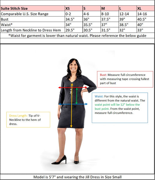 Suite Stitch Sizing Chart- Jill Dress