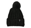 girl style black pompom beanie