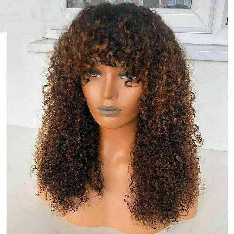 Luxury Remy Ombre Auburn Curly Bangs Fringe 100% Human Hair Swiss 13x4 –  Dolly Luxury Hair