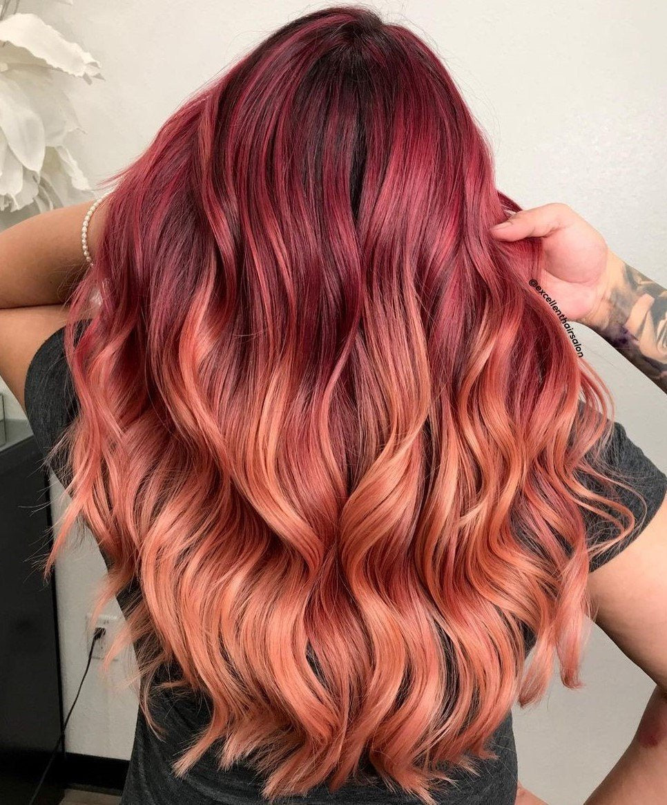 Luxury Hot Fire Red Peachy Pink Balayage 100% Human Hair Swiss 13x4 La –  Dolly Luxury Hair