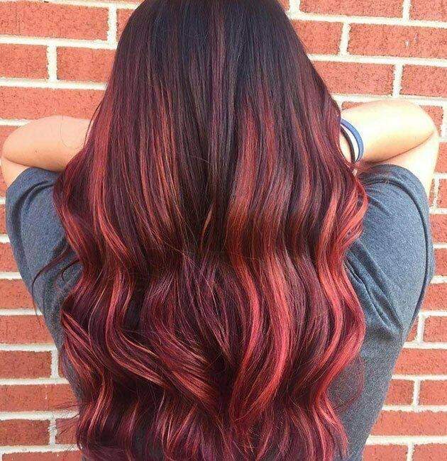 red brown hair ombre