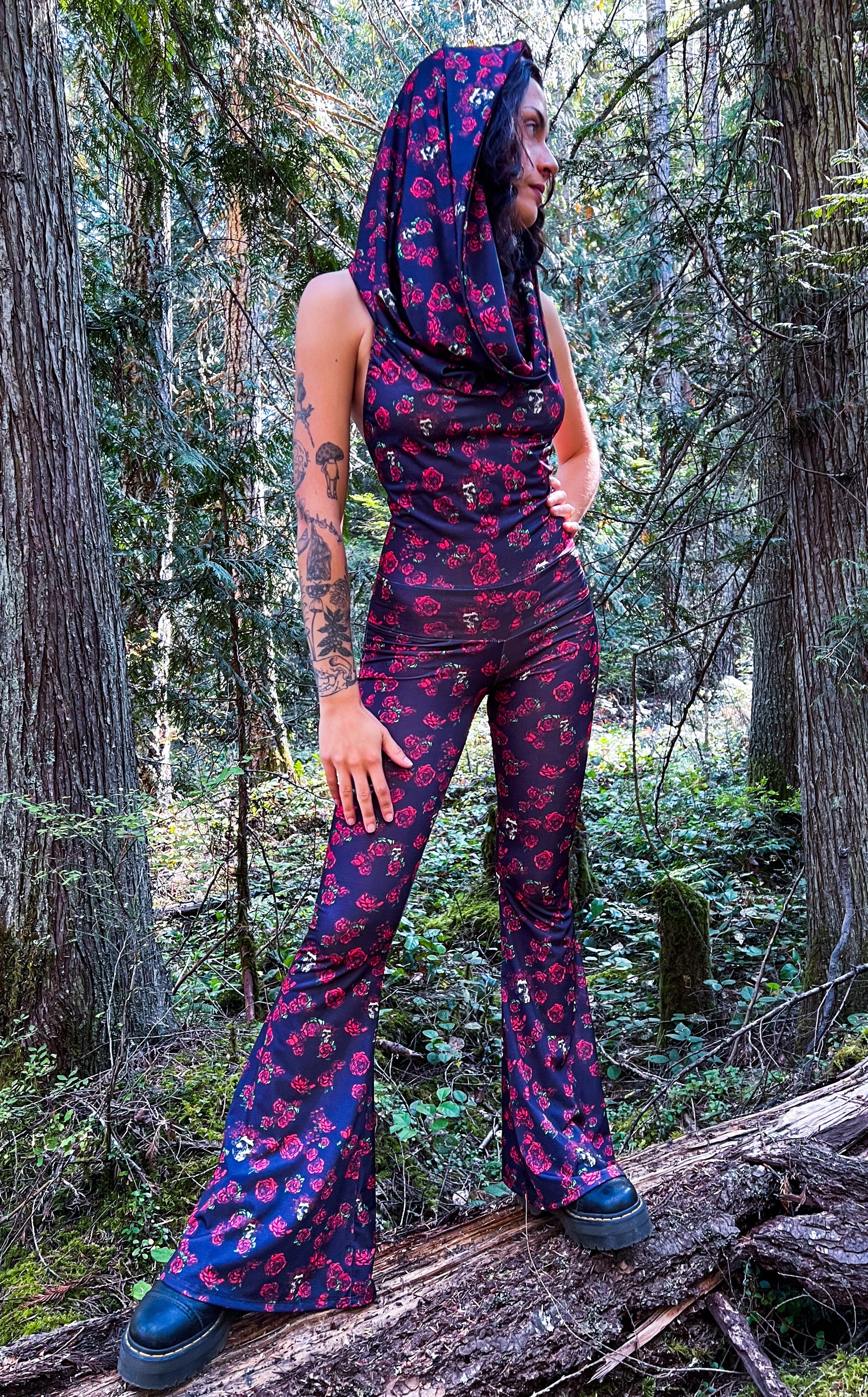 Skull & Roses Firebird Slim Bell Onesie