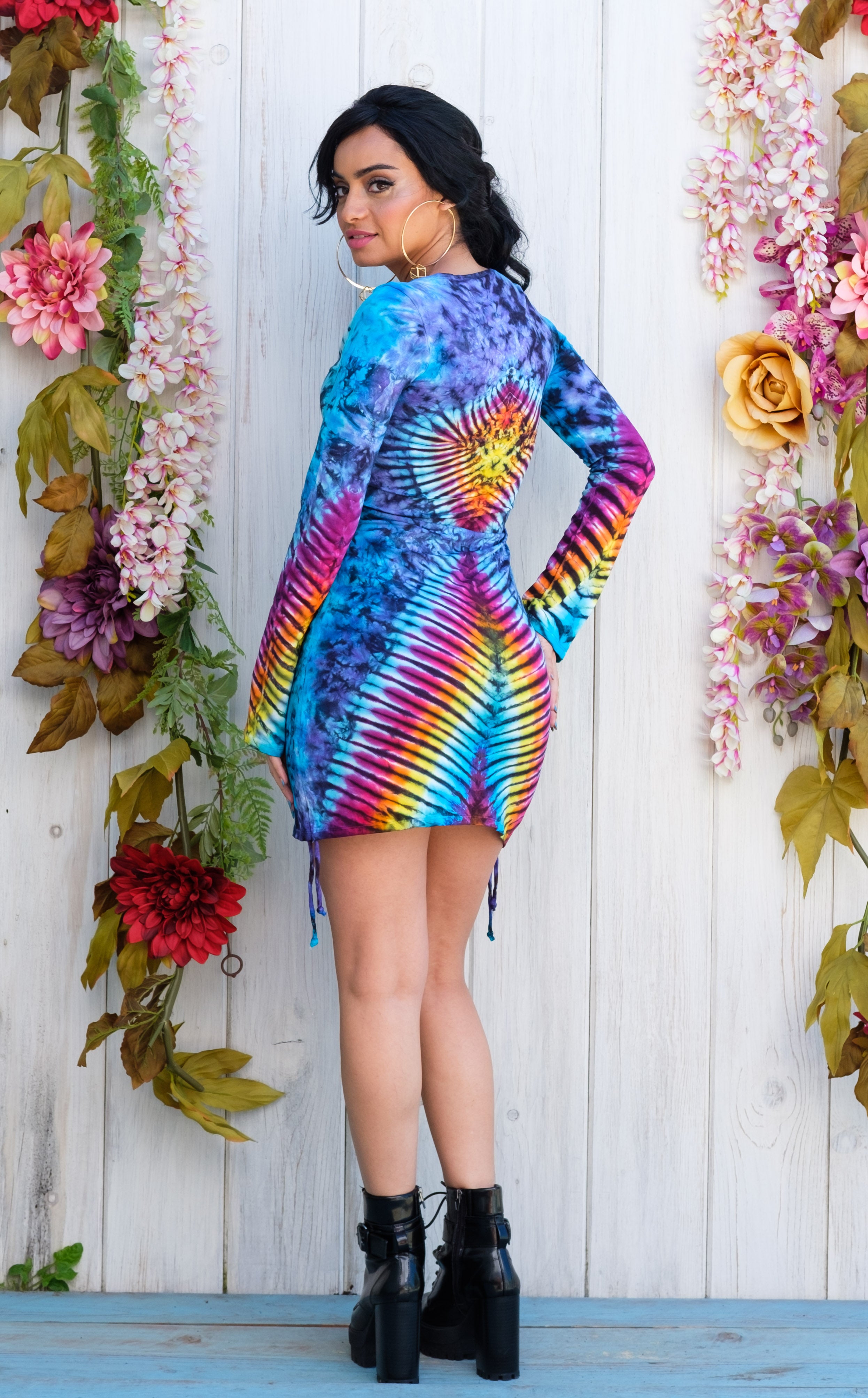 Tie Dye Long Sleeved Echo Cinch Dress