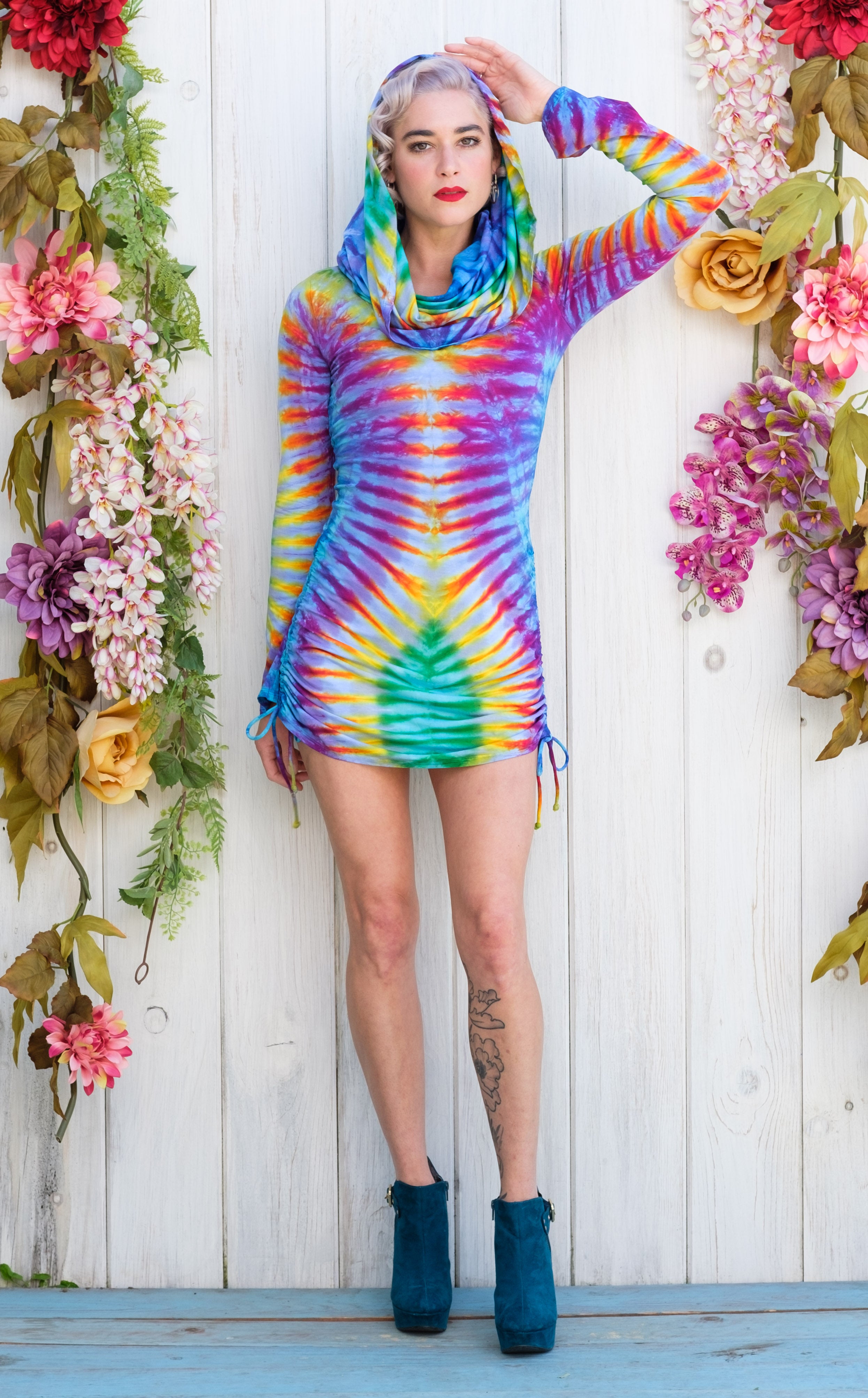 Tie Dye Long Sleeved Huntress Cinch Dress