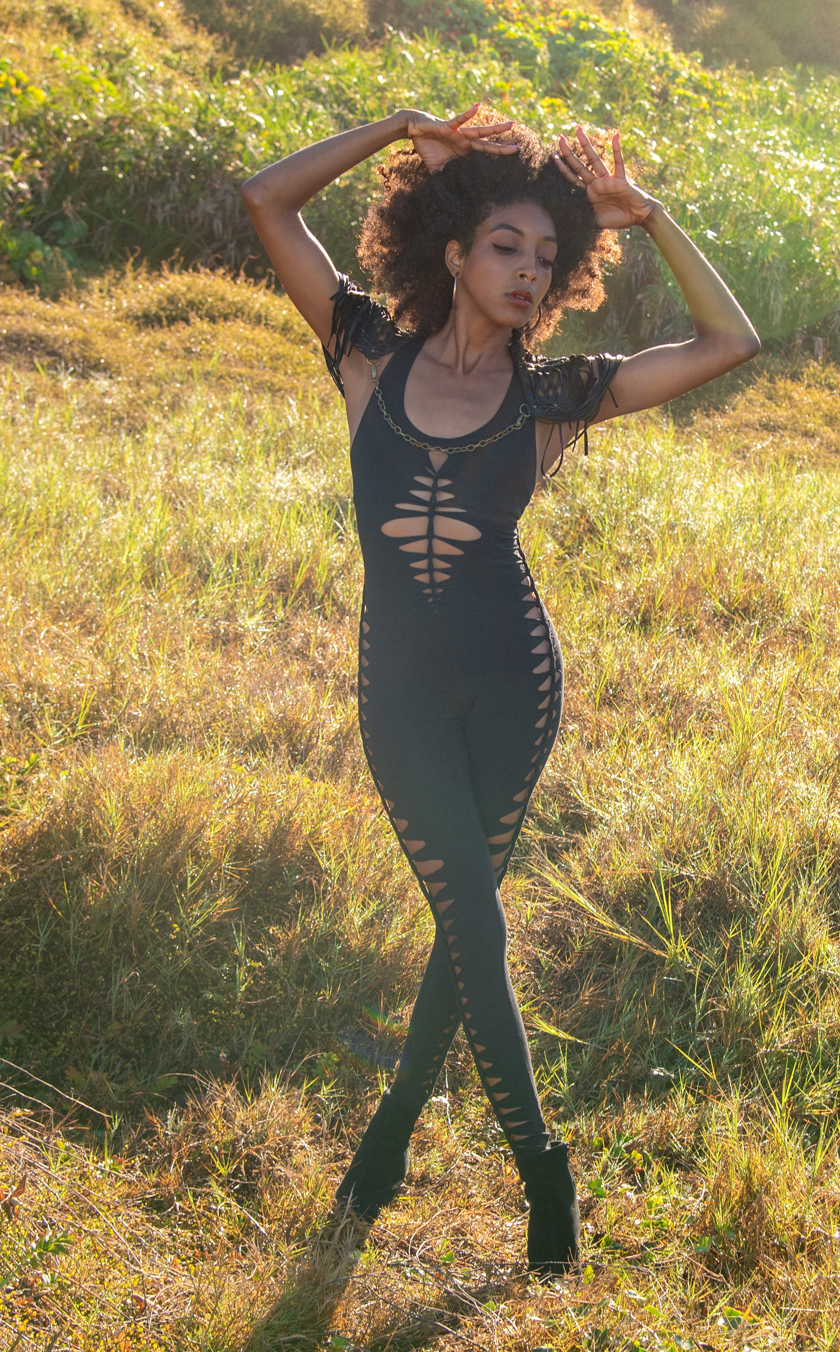 Black Bamboo Panther Ladyhawke Onesie x SnipTease