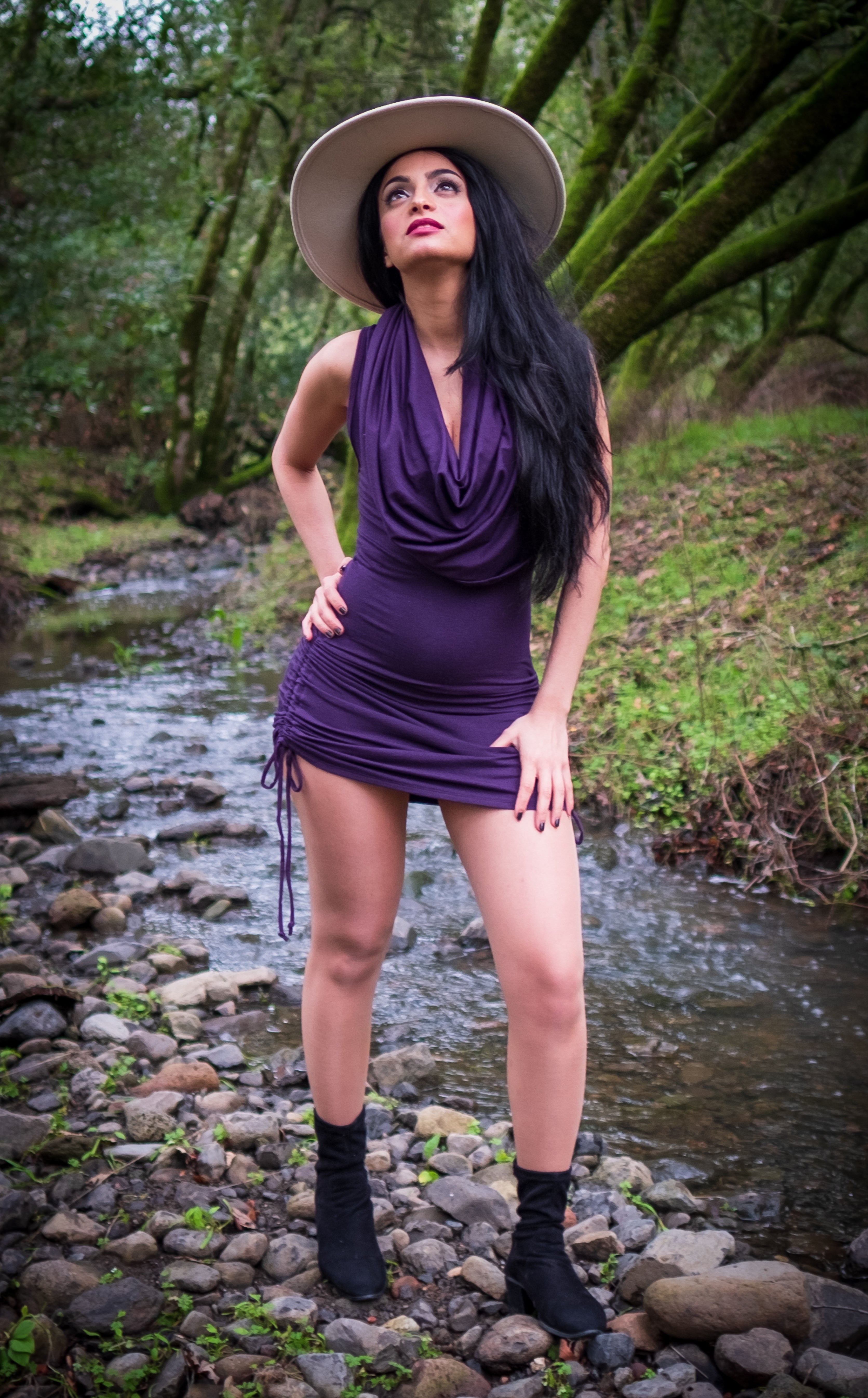 Purple Bamboo Huntress Cinch Dress