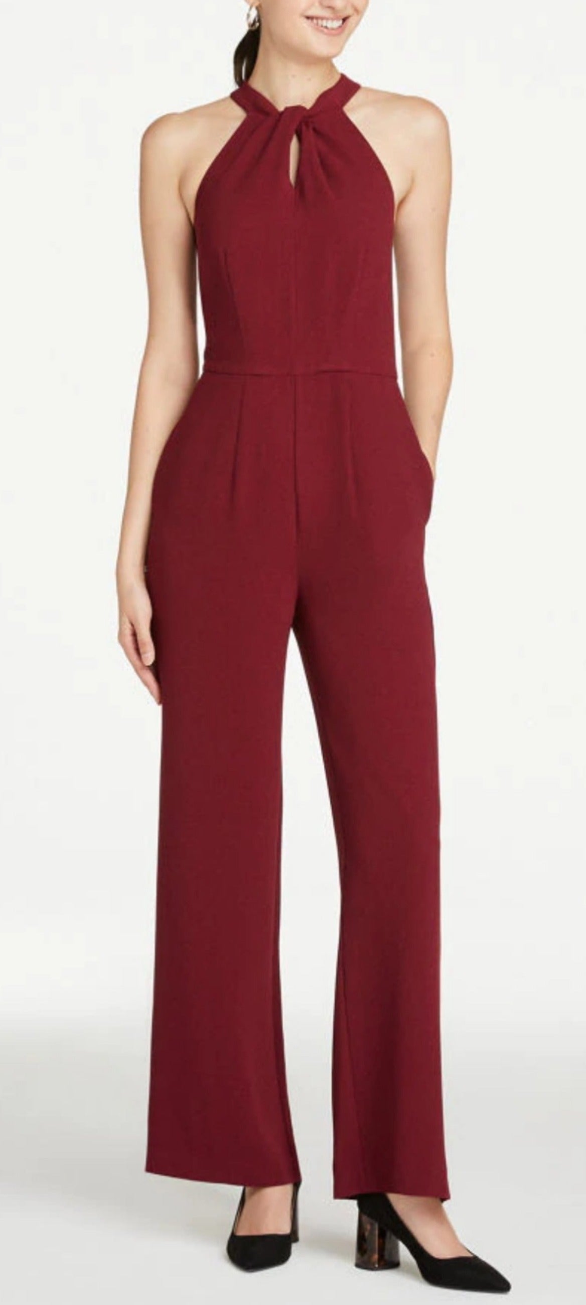 ann taylor red jumpsuit