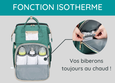 Sac à Dos à Langer Pour Bébé Avec Poches Isothermes Pour Biberons