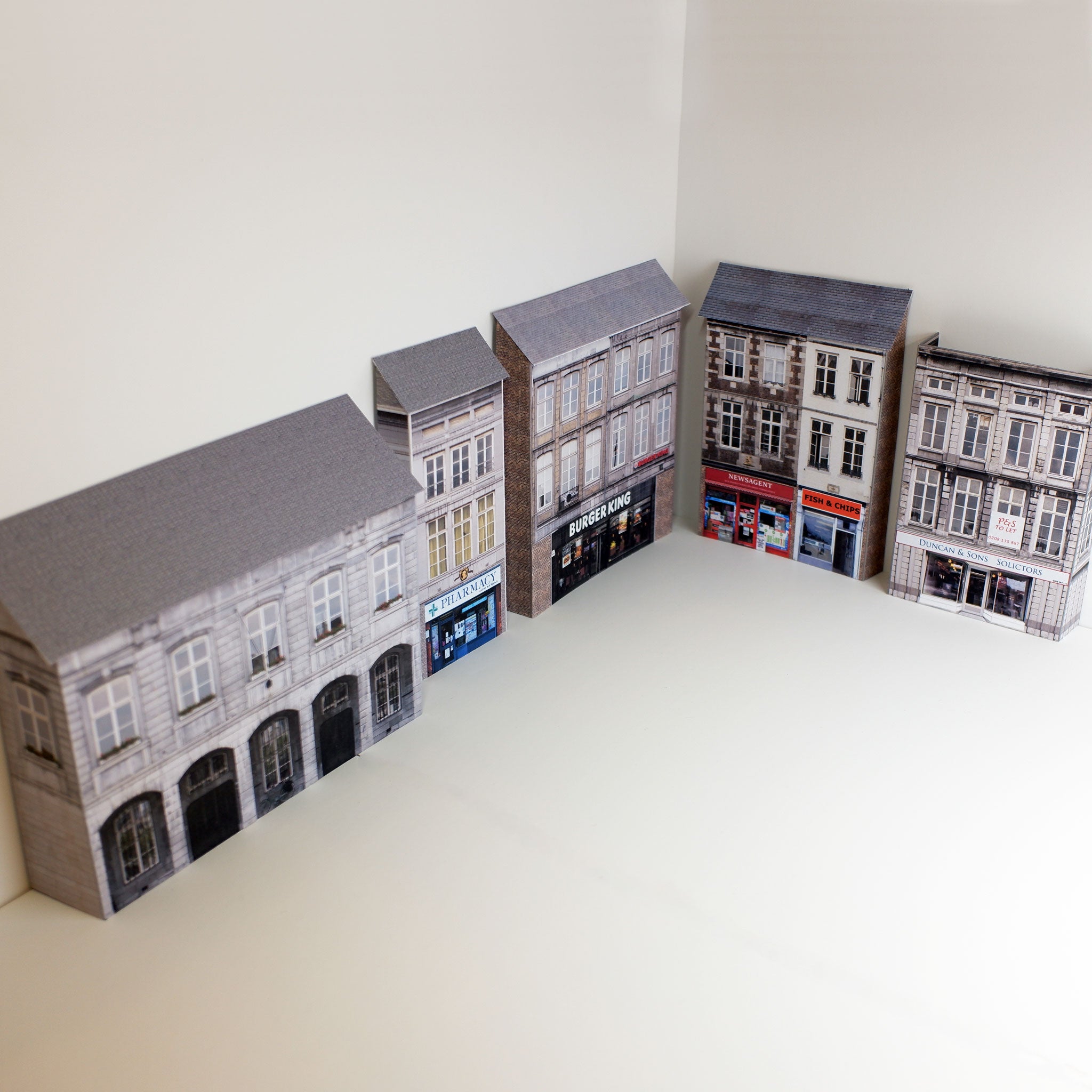 Printable N Gauge Town Buildings 5 Pack Scale Model Buildings