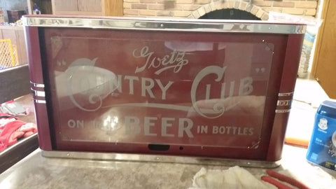 Goetz Country Club Beer 'On Tap In Bottles' Edgelit Neon Sign (Before Neon Added)