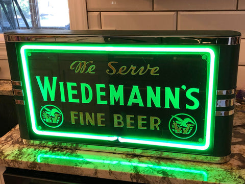 Wiedemann's Beer Edgelit Neon Sign (After Neon Added)