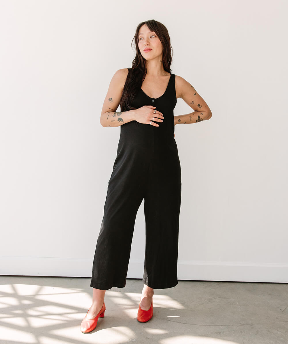 Thread & Supply Rib Pocket Romper (Extended Sizes Available) at Dry Goods