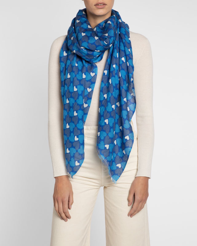 silk scarf with hearts